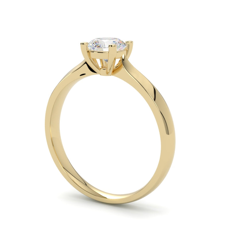 Klasyczny pierścionek zaręczynowy z diamentem w 4 łapki z żółtego złota 585 od GOLDPORT